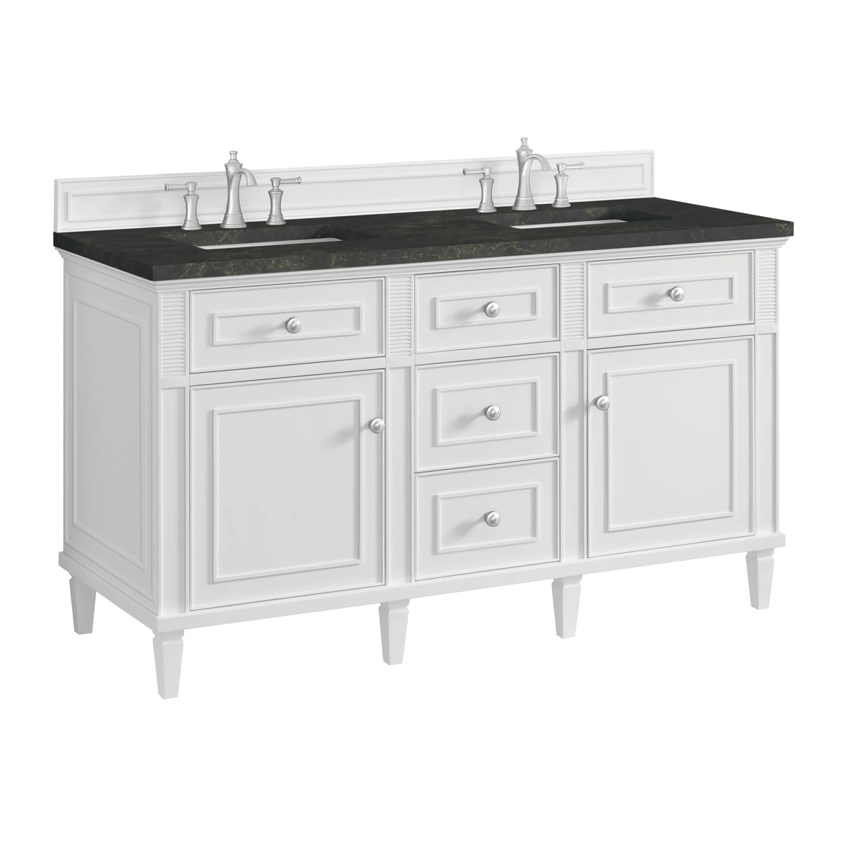 Lorelai 60" Double Vanity, Bright White, w/ 3 CM Phantome Eclos Top, view 11