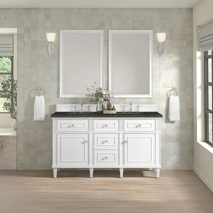 Lorelai 60" Double Vanity, Bright White, w/ 3 CM Phantome Eclos Top, view 4