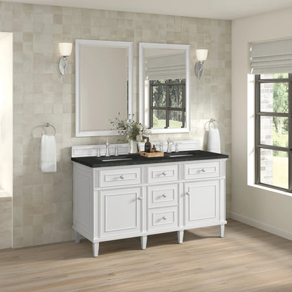 Lorelai 60" Double Vanity, Bright White, w/ 3 CM Phantome Eclos Top, view 5