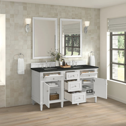 Lorelai 60" Double Vanity, Bright White, w/ 3 CM Phantome Eclos Top, view 6