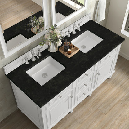 Lorelai 60" Double Vanity, Bright White, w/ 3 CM Phantome Eclos Top, view 8