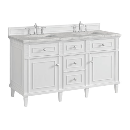 Lorelai 60" Double Vanity, Bright White w/ 3 CM Eternal Jasmine Pearl Silestone Top w/FreePower Wireless Charg, view 14