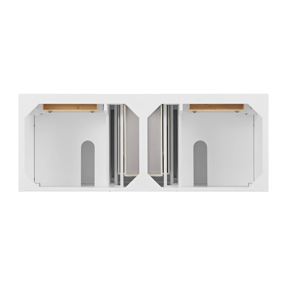 Lorelai 60" Double Vanity, Bright White w/ 3 CM Ethereal Noctis Silestone Top w/FreePower Wireless Charger, view 10