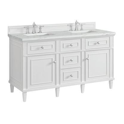 Lorelai 60" Double Vanity, Bright White w/ 3 CM Ethereal Noctis Silestone Top w/FreePower Wireless Charger, view 14