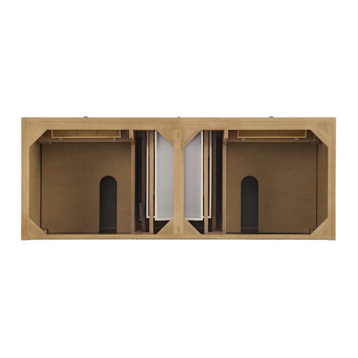 Lorelai 60" Double Vanity, Light Natural Oak w/ 3 CM Carrara White Marble Top, view 6