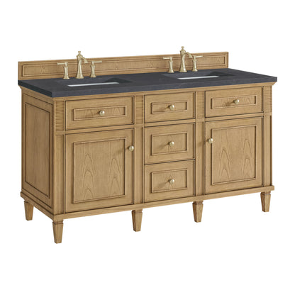 Lorelai 60" Double Vanity, Light Natural Oak w/ 3 CM Charcoal Soapstone Silestone Top, view 10