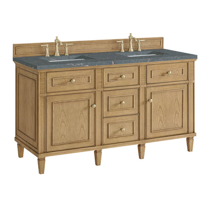 Lorelai 60" Double Vanity, Light Natural Oak w/ 3 CM Parisien Bleu Silestone Top, view 10