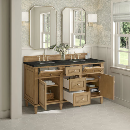 Lorelai 60" Double Vanity, Light Natural Oak, w/ 3 CM Phantome Eclos Top, view 5