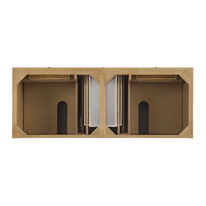 Lorelai 60" Double Vanity, Light Natural Oak, w/ 3 CM Phantome Eclos Top, view 6