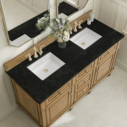 Lorelai 60" Double Vanity, Light Natural Oak, w/ 3 CM Phantome Eclos Top, view 7