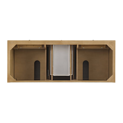 Lorelai 60" Double Vanity, Light Natural Oak w/ 3 CM Victorian Silver Silestone Top w/FreePower Wireless Charger, view 9