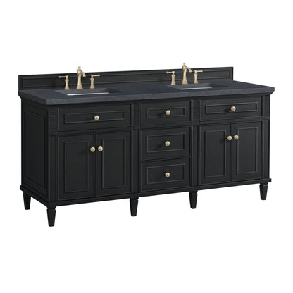 Lorelai 72" Double Vanity, Black Onyx w/ 3 CM Charcoal Soapstone Silestone Top, view 10
