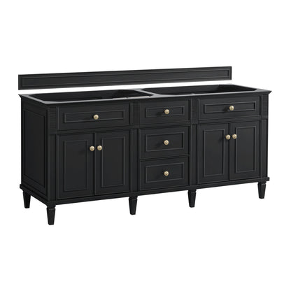 Lorelai 72" Double Vanity, Black Onyx w/ 3 CM Eternal Jasmine Pearl Silestone Top, view 2
