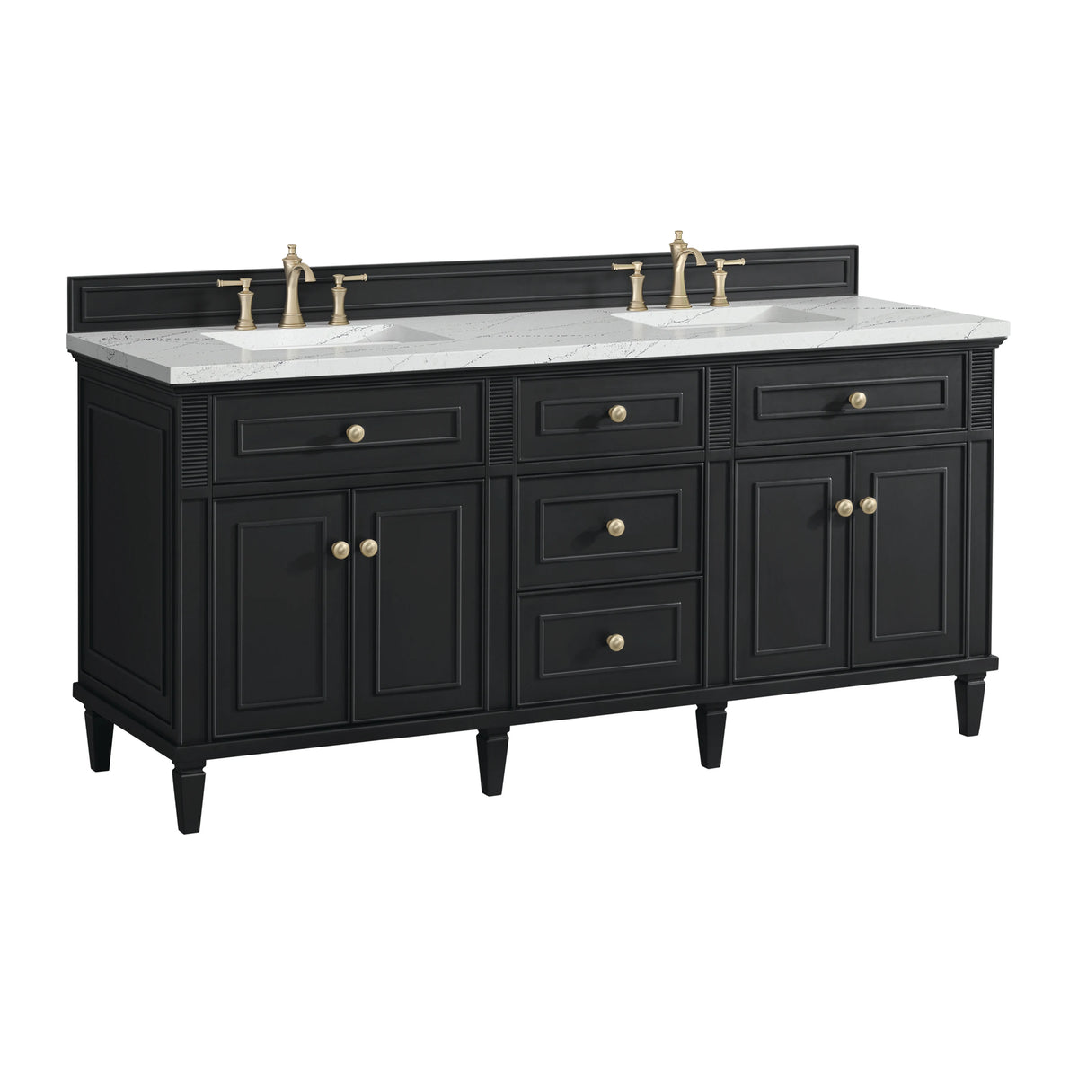 Lorelai 72" Double Vanity, Black Onyx w/ 3 CM Ethereal Noctis Silestone Top, view 10