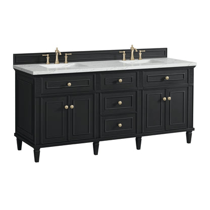 Lorelai 72" Double Vanity, Black Onyx w/ 3 CM Ethereal Noctis Silestone Top, view 10