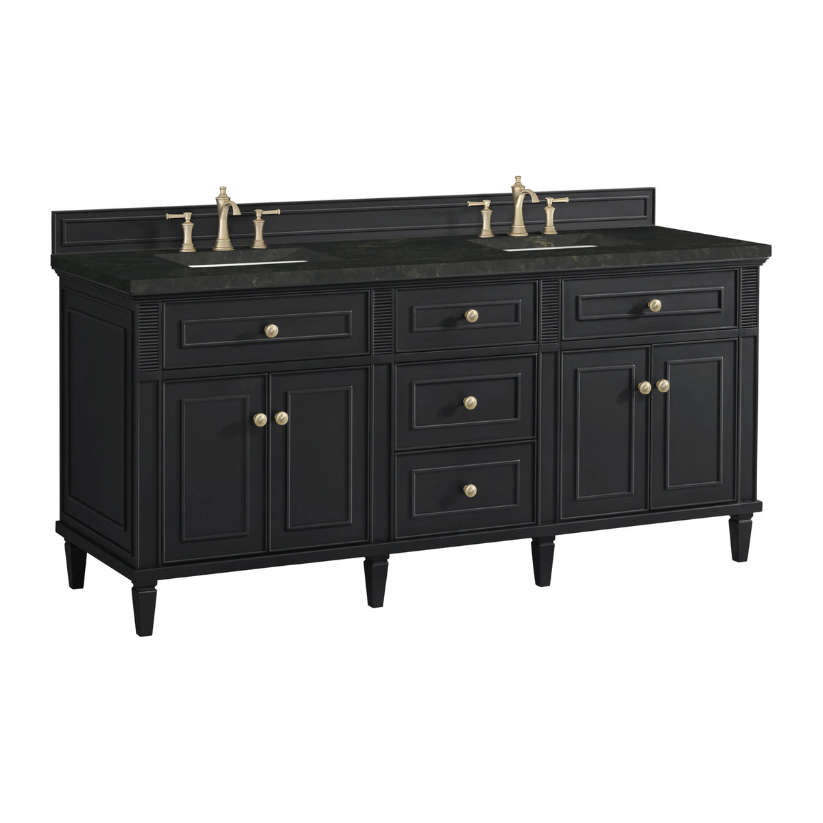 Lorelai 72" Double Vanity, Black Onyx, w/ 3 CM Phantome Eclos Top, view 10