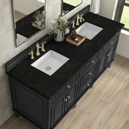 Lorelai 72" Double Vanity, Black Onyx, w/ 3 CM Phantome Eclos Top, view 7