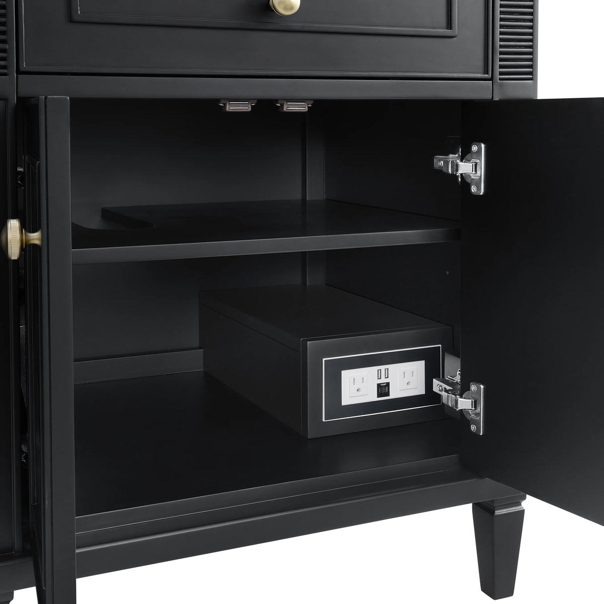 Lorelai 72" Double Vanity, Black Onyx w/ 3 CM Parisien Bleu Silestone Top w/FreePower Wireless Charger, view 14