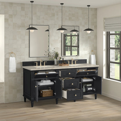 Lorelai 72" Double Vanity, Black Onyx, w/ 3 CM Tajnar Eclos Top w/FreePower Wireless Charger, view 7