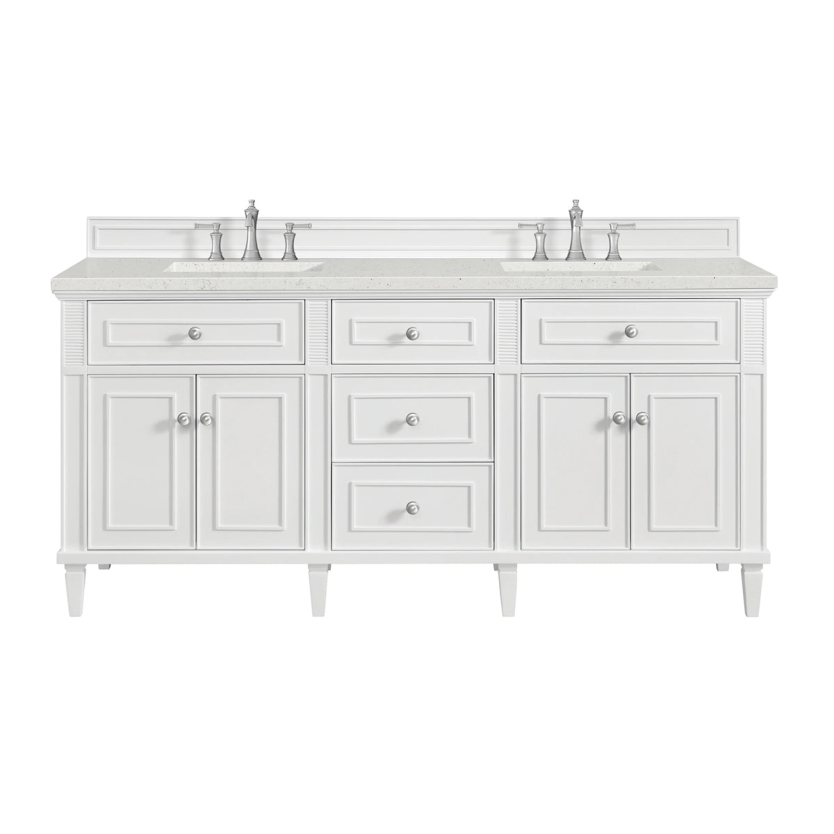 Lorelai 72" Double Vanity, Bright White w/ 3 CM Lime Delight Silestone Top
