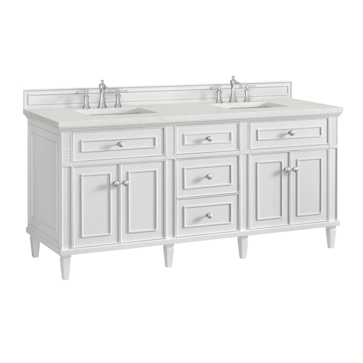 Lorelai 72" Double Vanity, Bright White w/ 3 CM Lime Delight Silestone Top, view 10