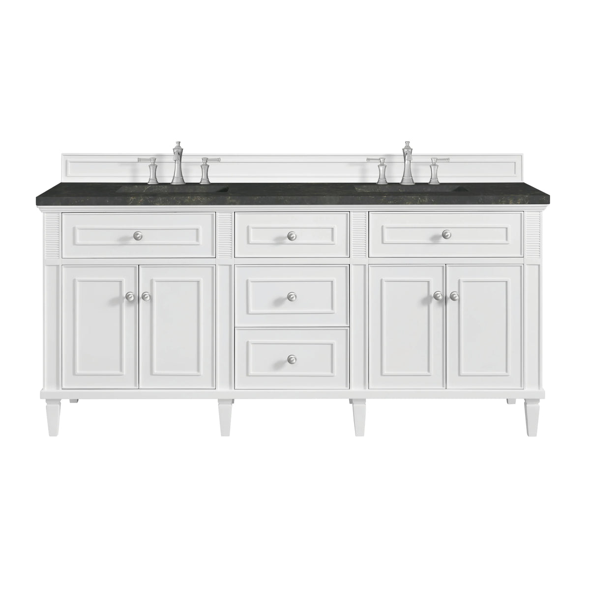 Lorelai 72" Double Vanity, Bright White, w/ 3 CM Phantome Eclos Top