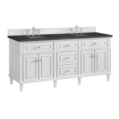 Lorelai 72" Double Vanity, Bright White, w/ 3 CM Phantome Eclos Top, view 10