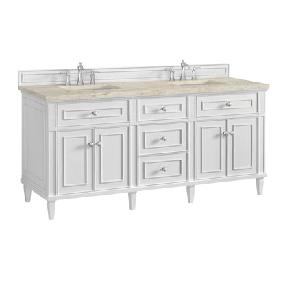 Lorelai 72" Double Vanity, Bright White, w/ 3 CM Tajnar Eclos Top, view 10