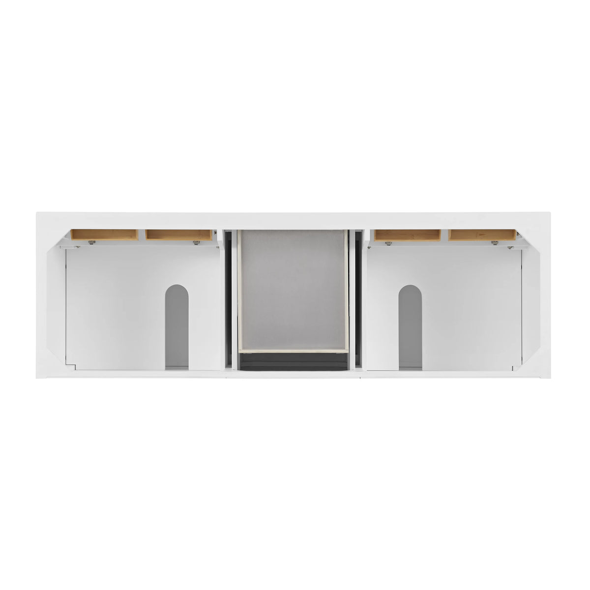 Lorelai 72" Double Vanity, Bright White w/ 3 CM Victorian Silver Silestone Top w/FreePower Wireless Charger, view 9