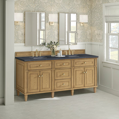 Lorelai 72" Double Vanity, Light Natural Oak w/ 3 CM Charcoal Soapstone Silestone Top, view 4