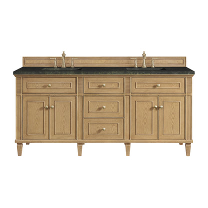 Lorelai 72" Double Vanity, Light Natural Oak, w/ 3 CM Phantome Eclos Top
