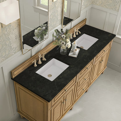 Lorelai 72" Double Vanity, Light Natural Oak, w/ 3 CM Phantome Eclos Top, view 7