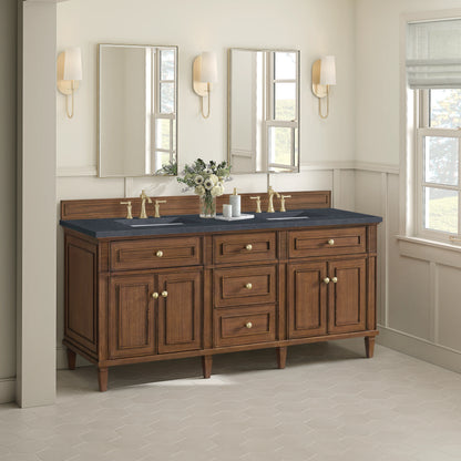 Lorelai 72"Double Vanity, Mid-Century Walnut w/ 3 CM Charcoal Soapstone Silestone Top, view 4