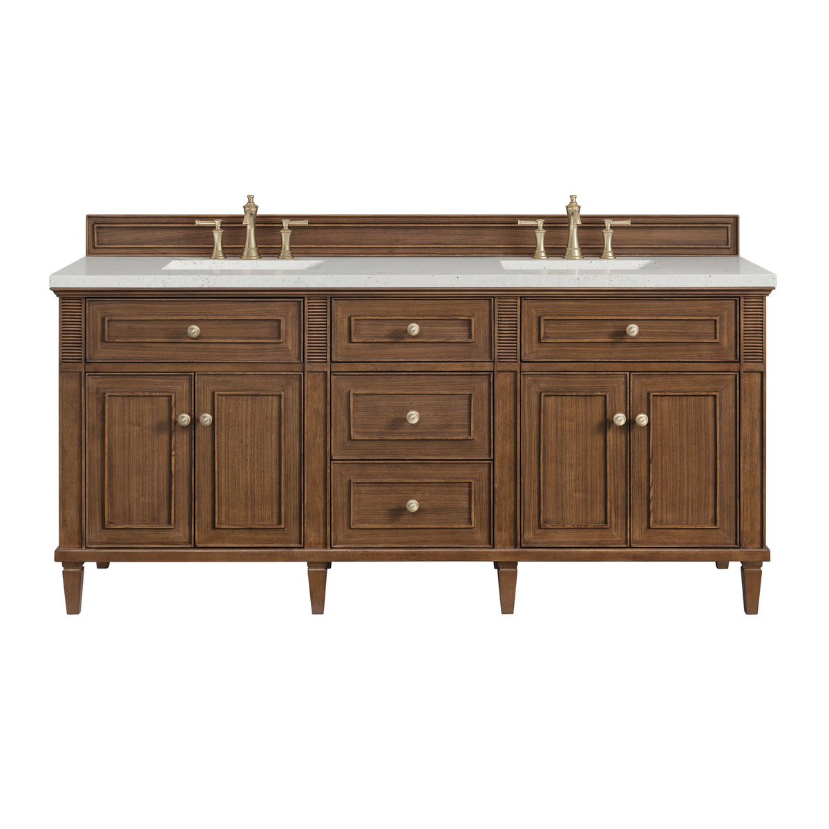 Lorelai 72"Double Vanity, Mid-Century Walnut w/ 3 CM Lime Delight Silestone Top