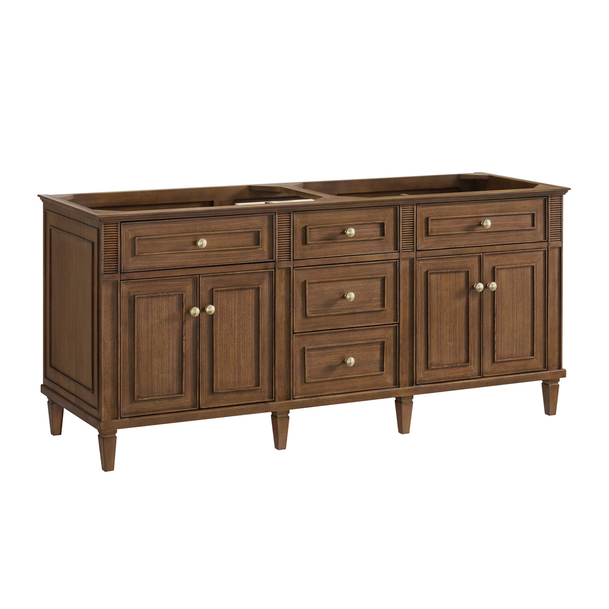 Lorelai 72"Double Vanity, Mid-Century Walnut w/ 3 CM White Zeus Silestone Top, view 2