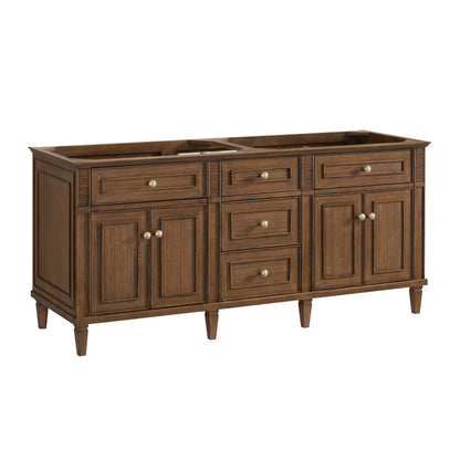 Lorelai 72"Double Vanity, Mid-Century Walnut w/ 3 CM White Zeus Silestone Top, view 2