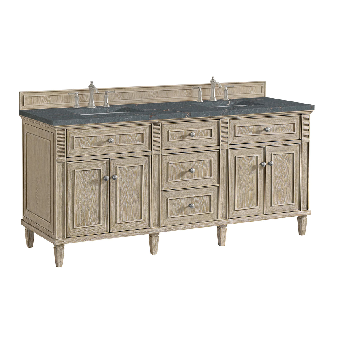 Lorelai 72" Double Vanity, Whitewashed Oak w/ 3 CM Parisien Bleu Silestone Top w/FreePower Wireless Charger, view 13