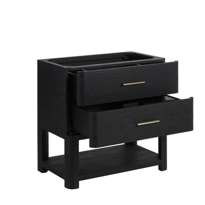 Lucian 36" Single Vanity, Carbon Oak w/ 3 CM Victorian Silver Silestone Top, view 8