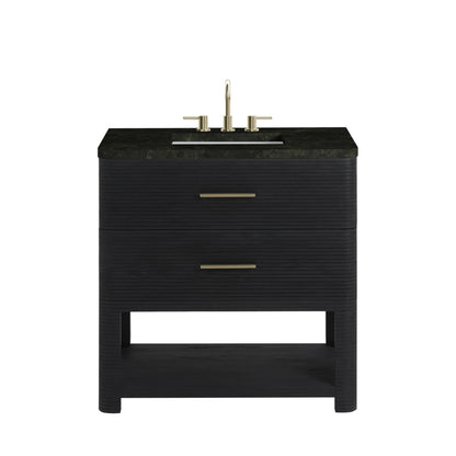 Lucian 36" Single Vanity, Carbon Oak, w/ 3 CM Phantome Eclos Widespread Top
