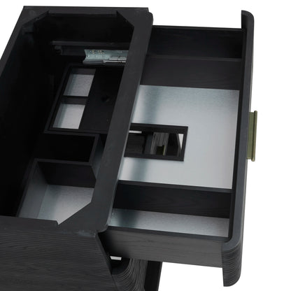 Lucian 36" Single Vanity, Carbon Oak, w/ 3 CM Tajnar Eclos Widespread Top, view 10