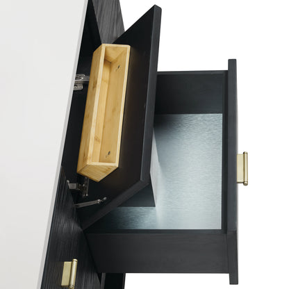 Lucian 48" Single Vanity, Carbon Oak w/ 3 CM Victorian Silver Silestone Top, view 12