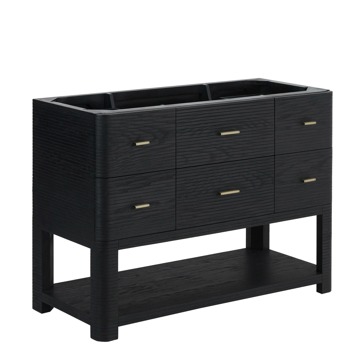 Lucian 48" Single Vanity, Carbon Oak w/ 3 CM Victorian Silver Silestone Top, view 2