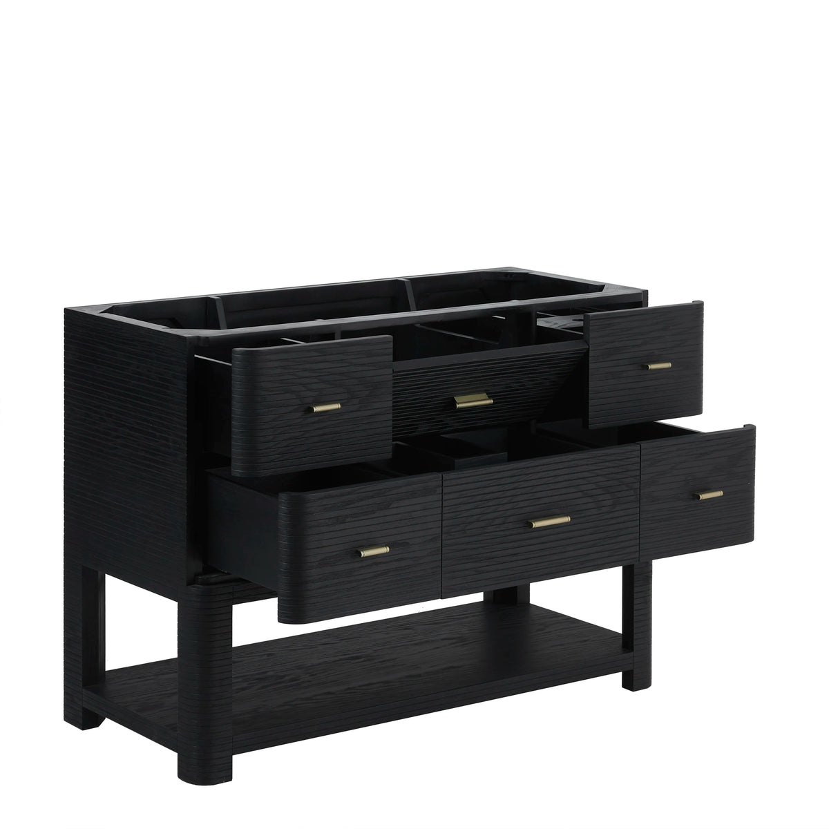 Lucian 48" Single Vanity, Carbon Oak w/ 3 CM Victorian Silver Silestone Top, view 8