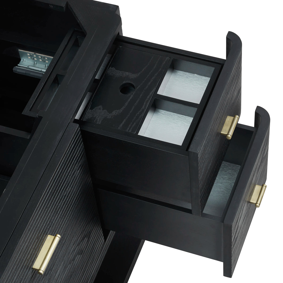 Lucian 48" Single Vanity, Carbon Oak, w/ 3 CM Siberian Silestone Top w/FreePower Wireless Charger, view 11