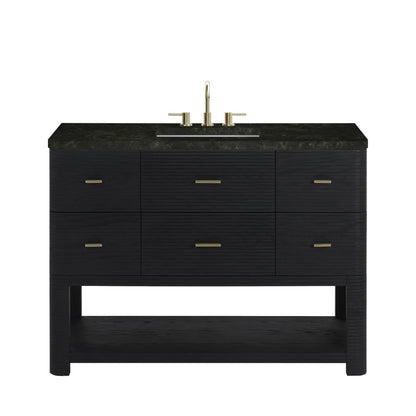 Lucian 48" Single Vanity, Carbon Oak, w/ 3 CM Phantome Eclos Widespread Top
