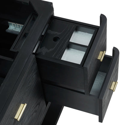 Lucian 48" Single Vanity, Carbon Oak, w/ 3 CM Phantome Eclos Widespread Top, view 9