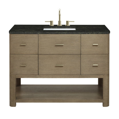 Lucian 48" Single Vanity, Pebble Oak, w/ 3 CM Phantome Eclos Widespread Top