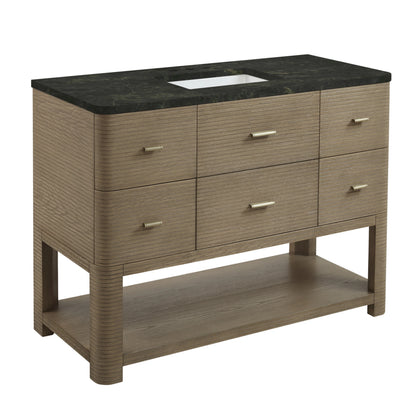 Lucian 48" Single Vanity, Pebble Oak, w/ 3 CM Phantome Eclos Widespread Top, view 6