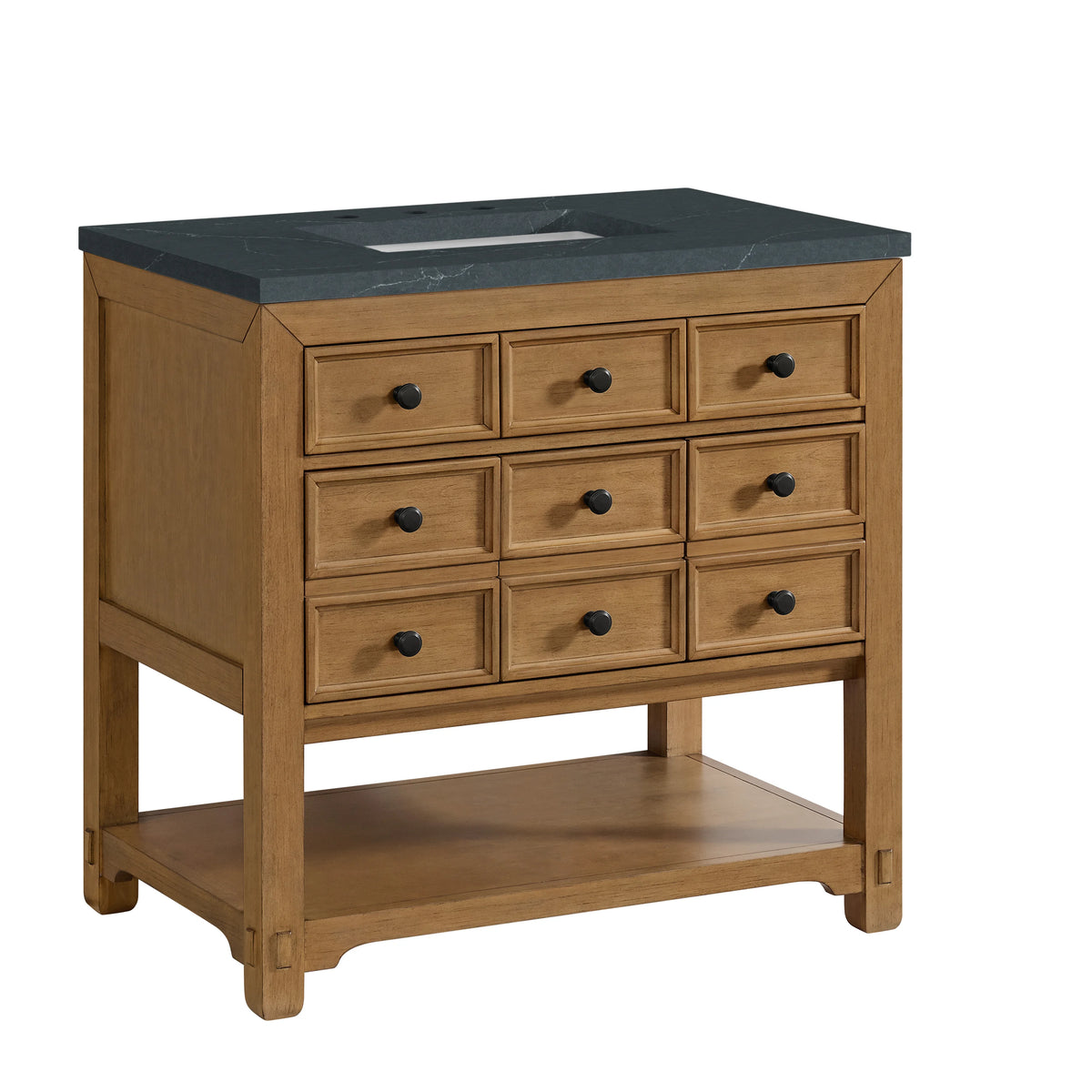 Malibu 36" Single Vanity, Amber Birch w/ 3 CM Charcoal Soapstone Top, view 10