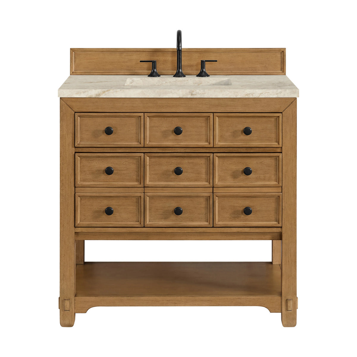 Malibu 36" Single Vanity, Amber Birch, w/ 3 CM Tajnar Eclos Top